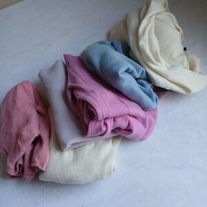 Cashmere Sweater Cutter Lot Of 8 100% Cashmere Arts Crafts Project Bundle Pastel